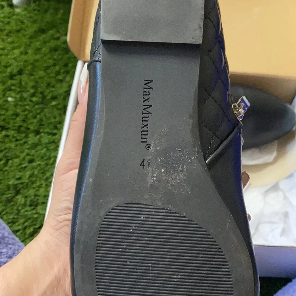 MaxMuxun Black Quilted Faux Leather Booties - Picture 2 of 3